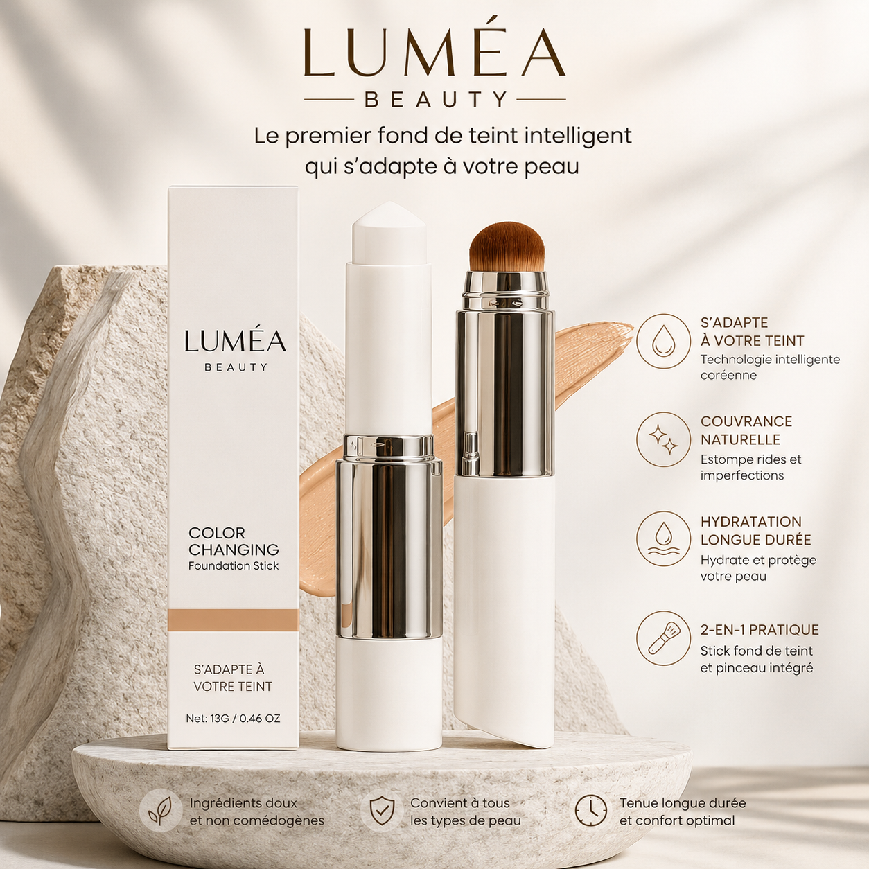 Luméa teint fusion  — Fond de Teint 2-en-1 avec Pinceau Intégré